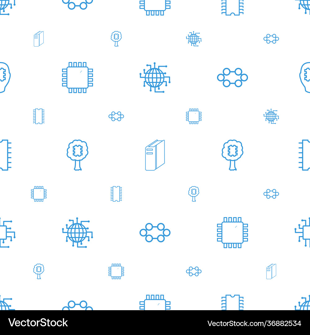 Processor icons pattern seamless white background vector image