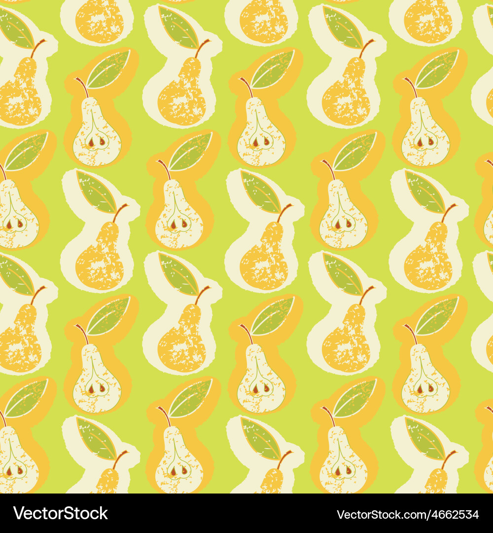 Seamless pear pattern vector image