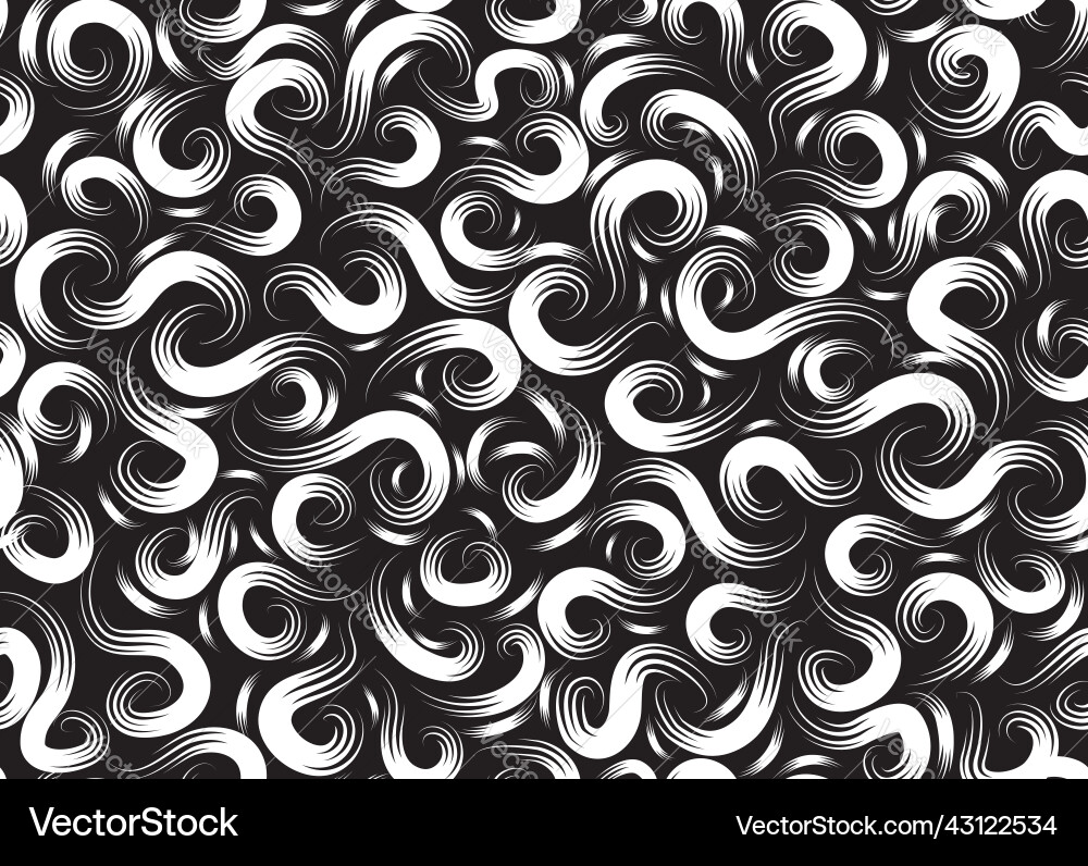 Swirl Lines & Dots Pattern vector image