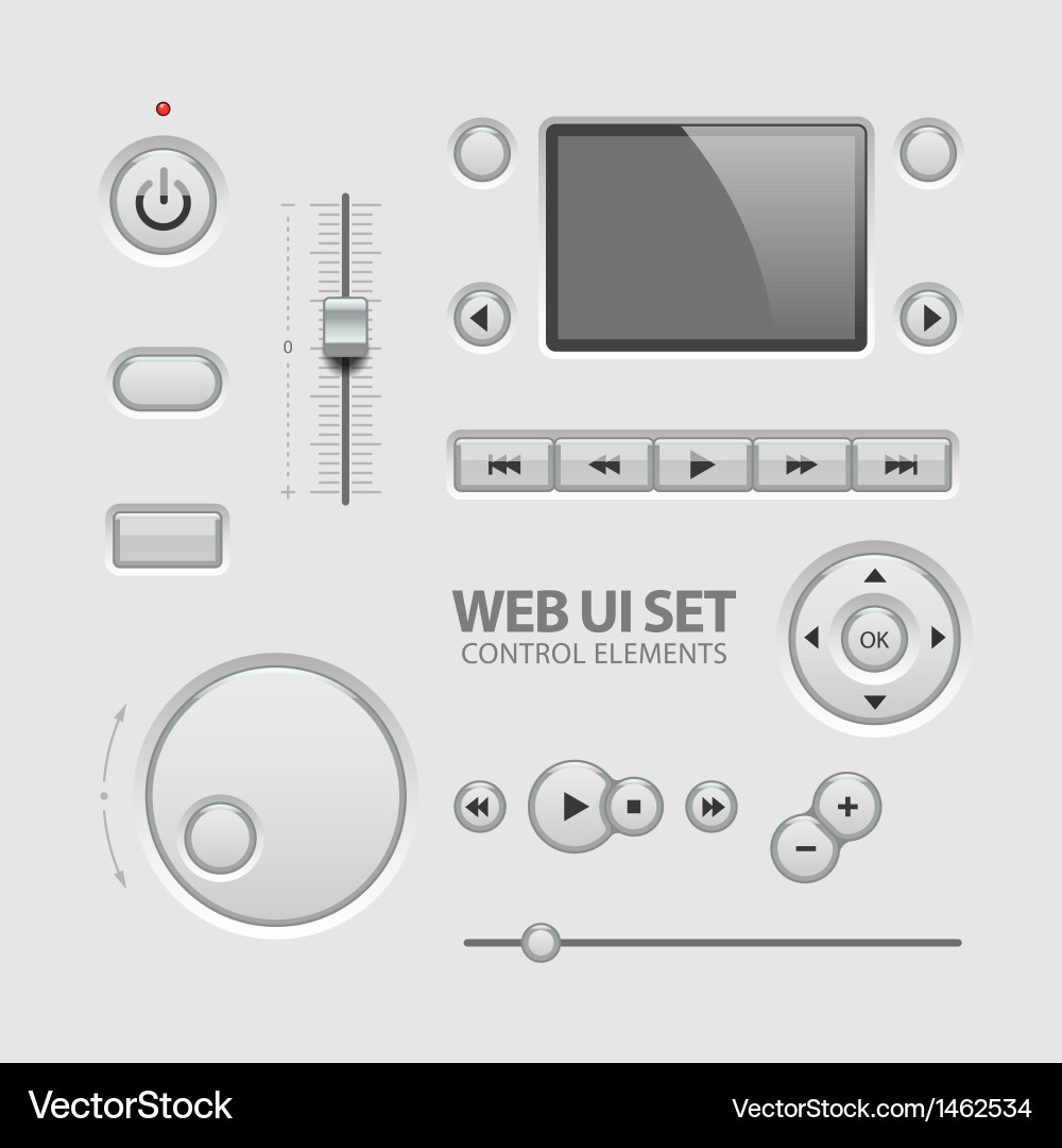 Web ui elements design light gray vector image