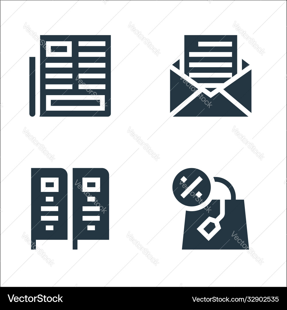Advertisement line icons linear set quality Vector Image