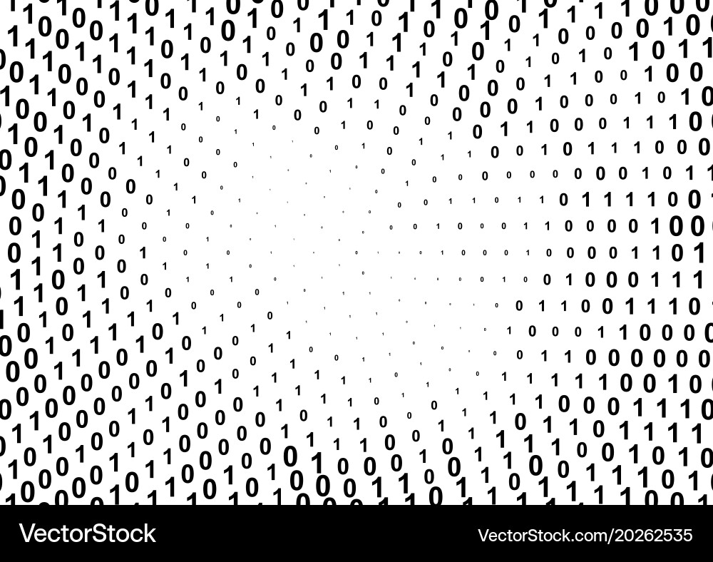 Binary computer code halftone pattern vector image