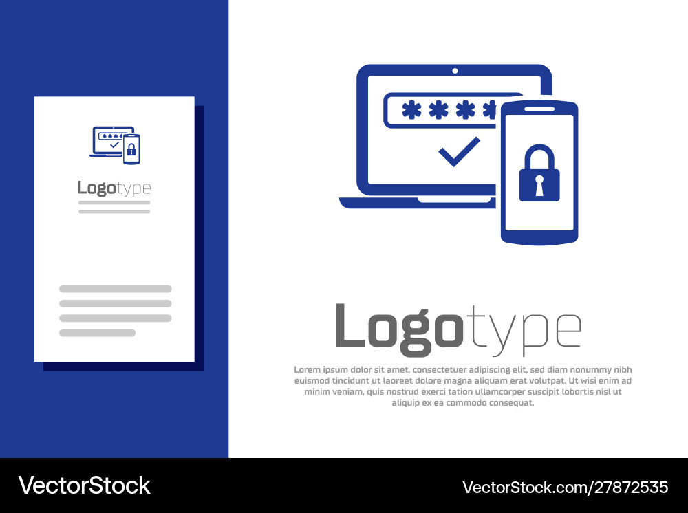 Blue multi factor two steps authentication icon Blue multi factor two steps authentication icon vector image