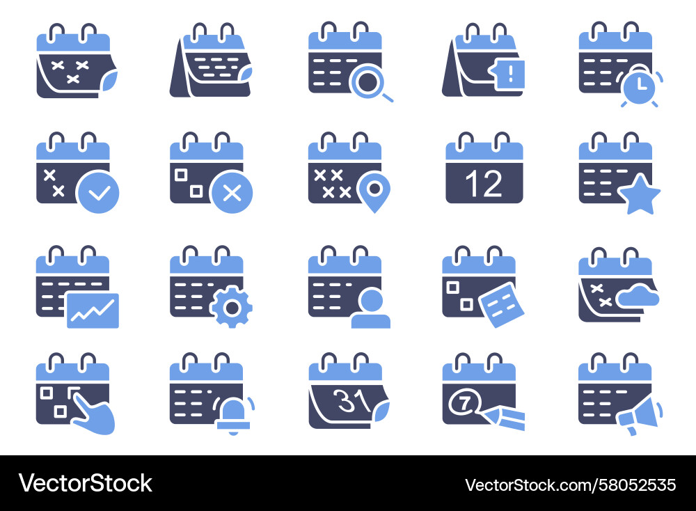 Calendar event icon collection of editable date Vector Image