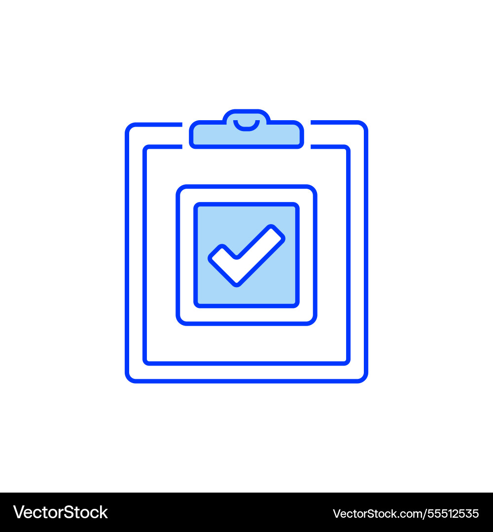 Clipboard checklist filled line icon linear style Vector Image