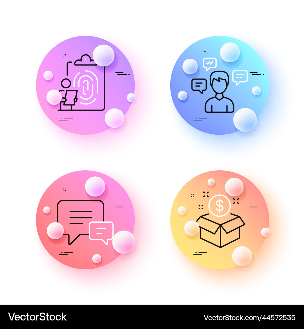 Comment fingerprint and post package minimal line vector image
