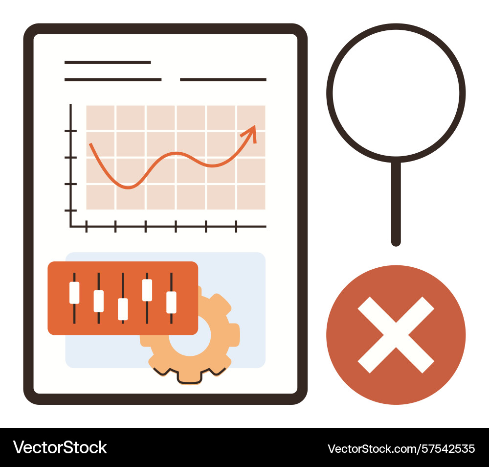 Data analysis report with charts settings Data analysis report with charts settings vector image