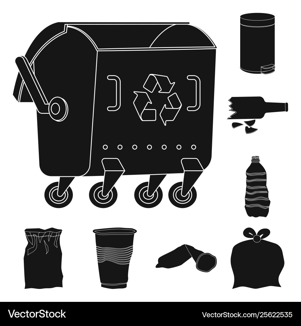 Design refuse and junk icon set Design refuse and junk icon set vector image