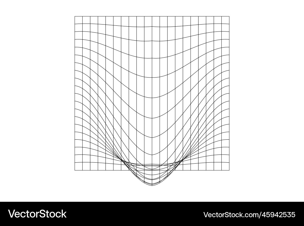Distorted outline square grid warped mesh texture Distorted outline square grid warped mesh texture vector image