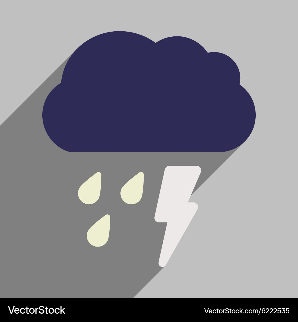 Flat with shadow icon and mobile application rain Vector Image
