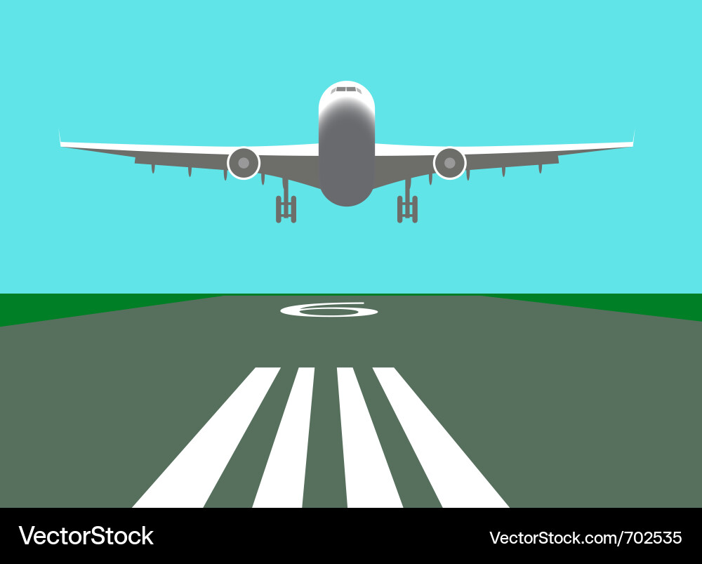 Flugzeug Landung Illustration Vektorbild