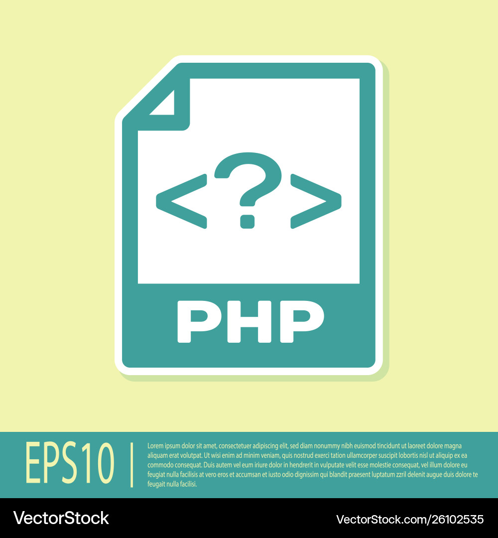 Green php file document icon download button Green php file document icon download button vector image