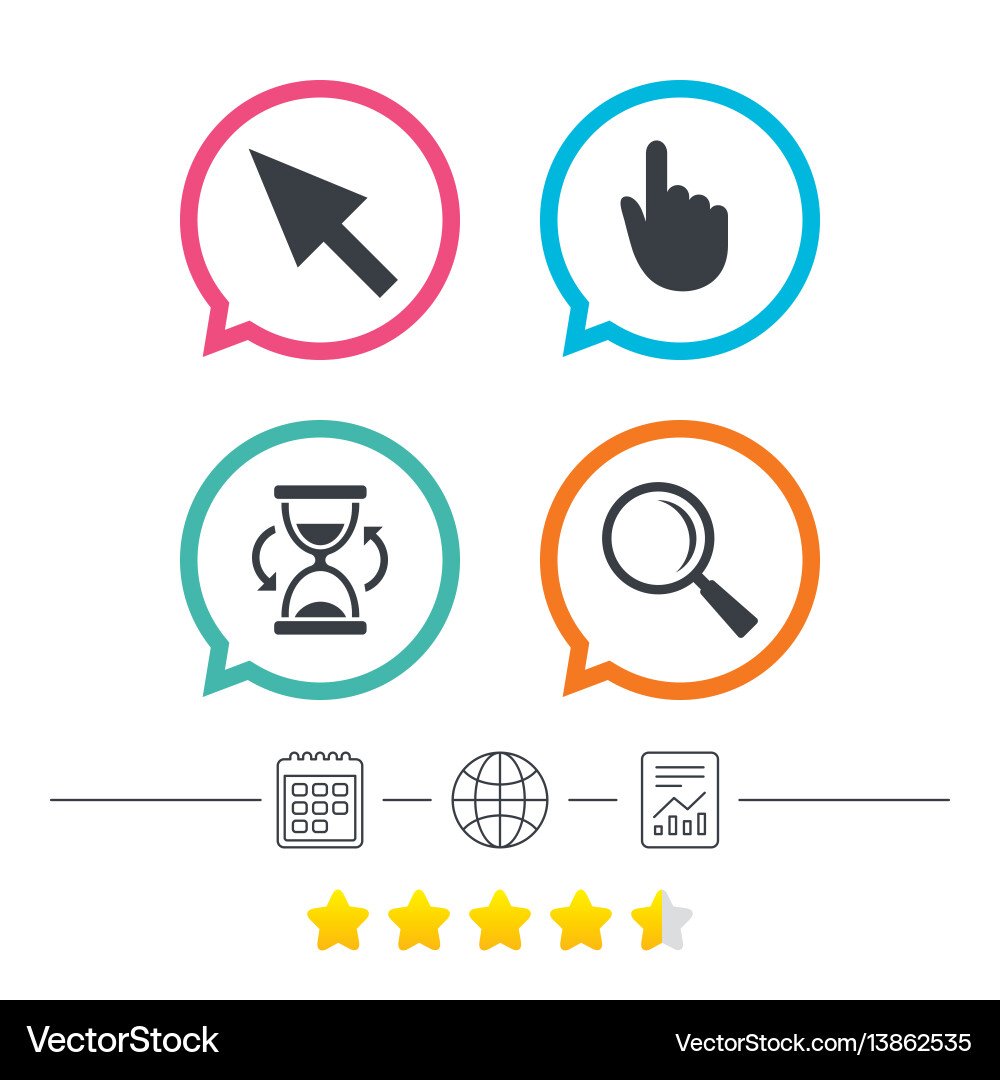 Hourglass & Pointer Icons - Navigation vector image