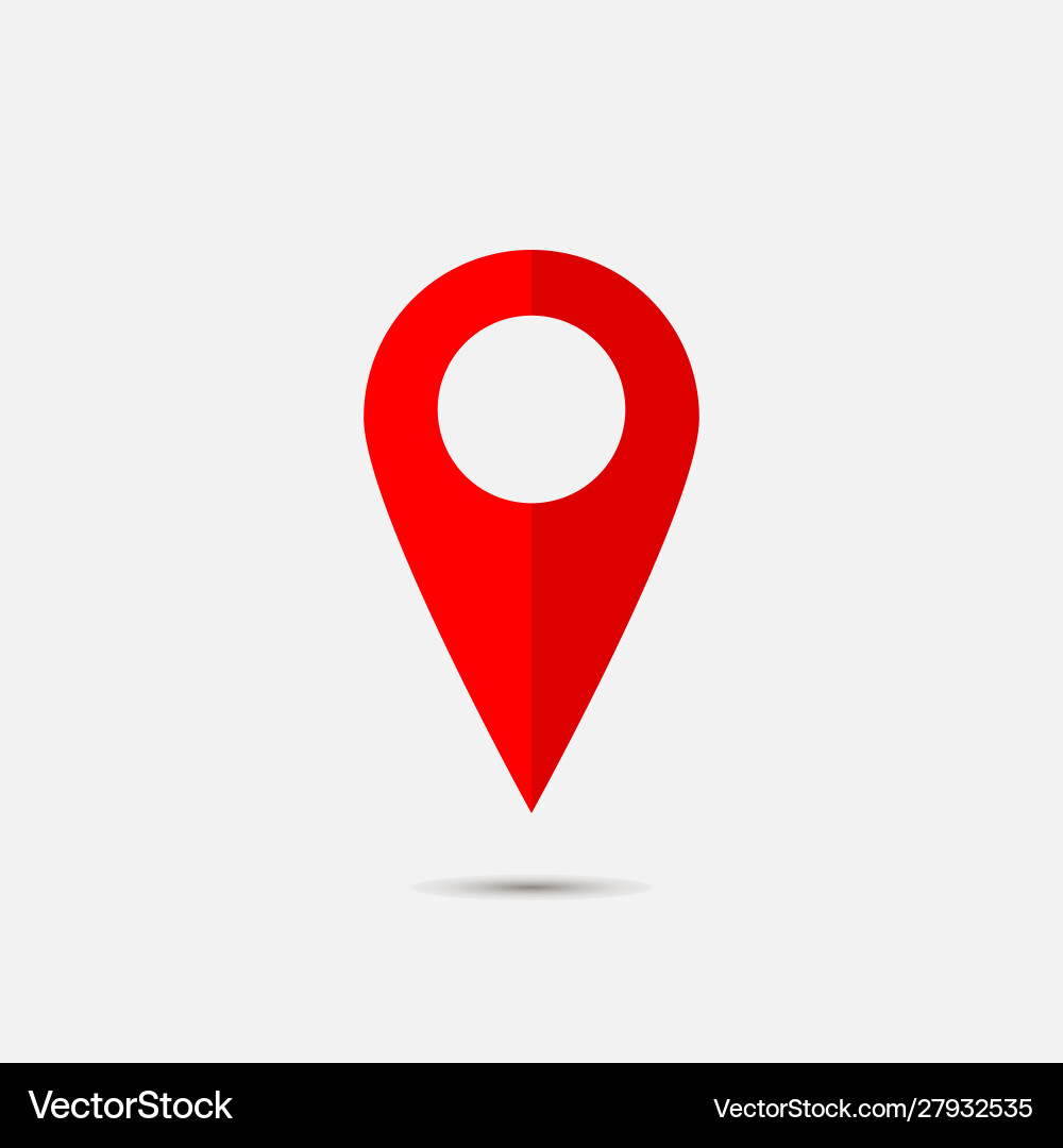 Image positioning on map mark icon red Vector Image