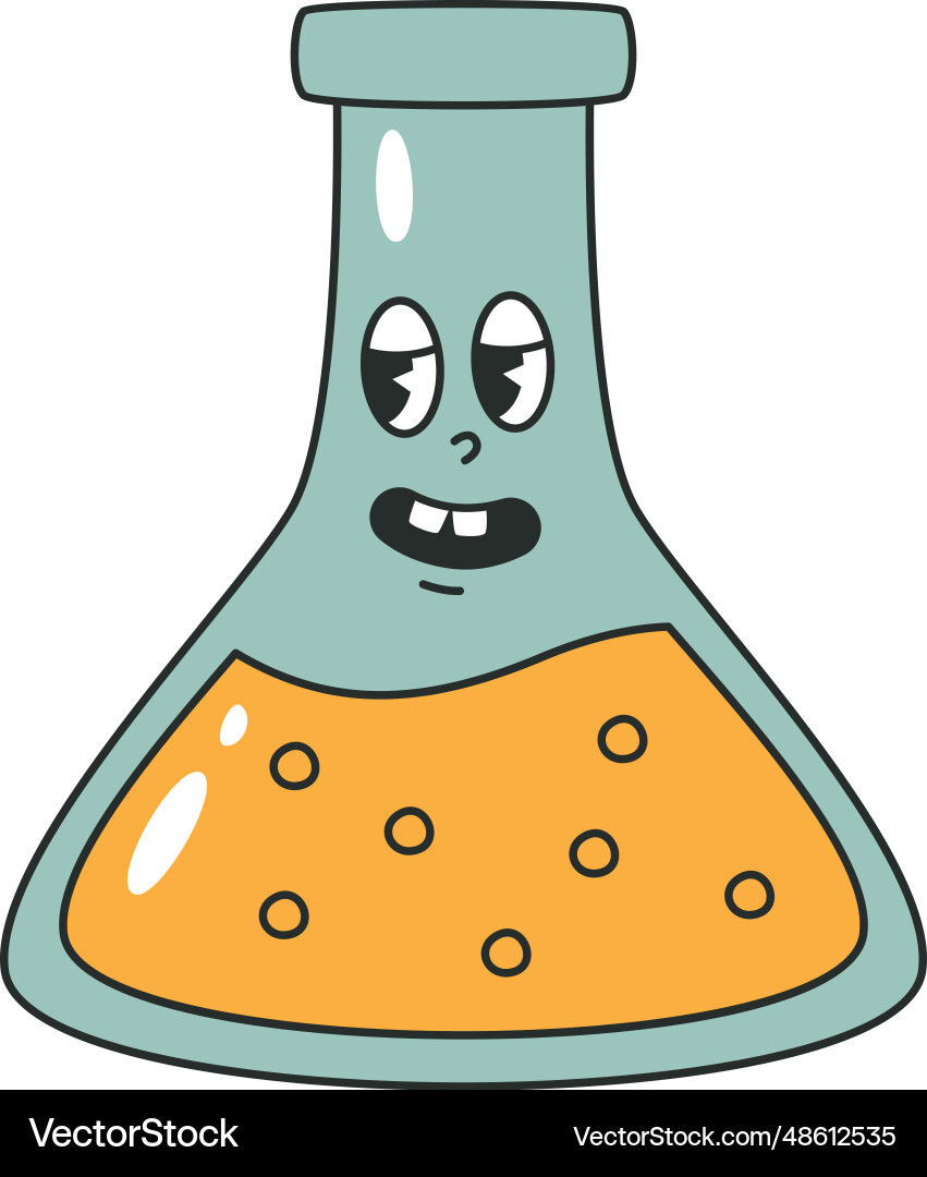 Laboratory flask character vector image