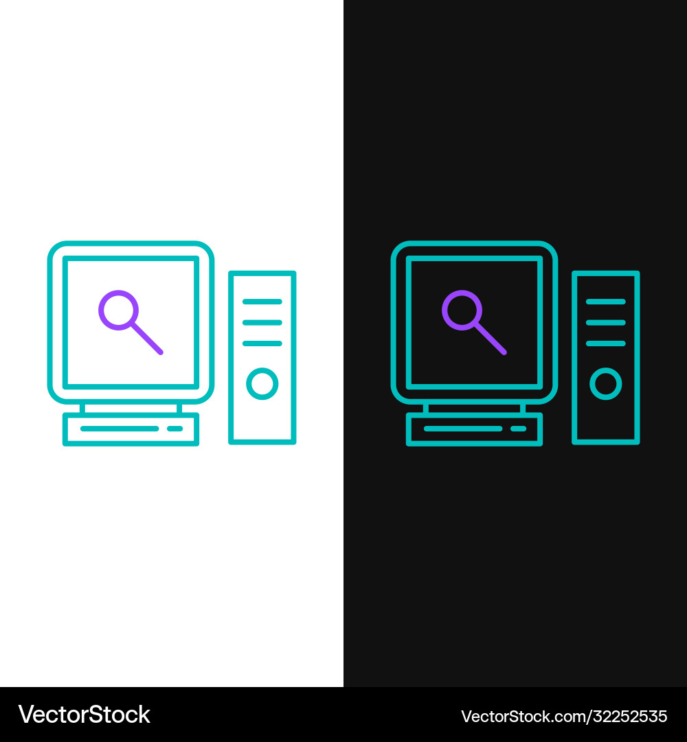 Line search on computer screen icon isolated Line search on computer screen icon isolated vector image