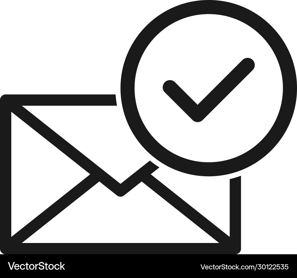 Mail confirmation simple modern icon design Mail confirmation simple modern icon design vector image