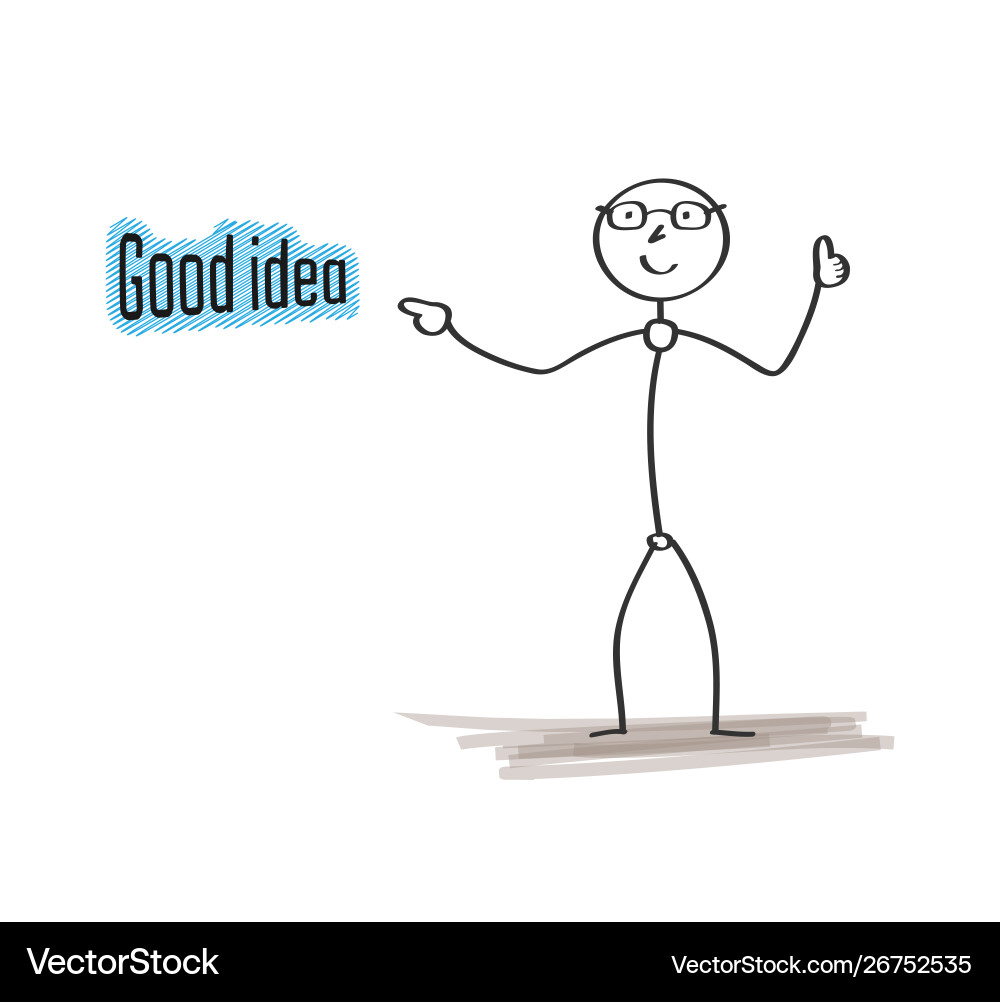 Man and text good idea Vector Image