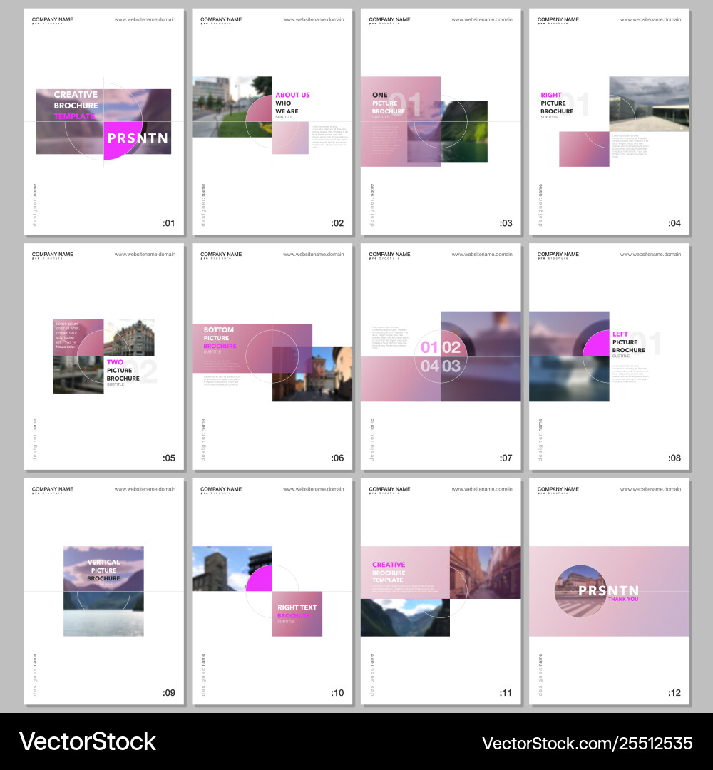 Minimal brochure templates with colorful gradient Minimal brochure templates with colorful gradient vector image