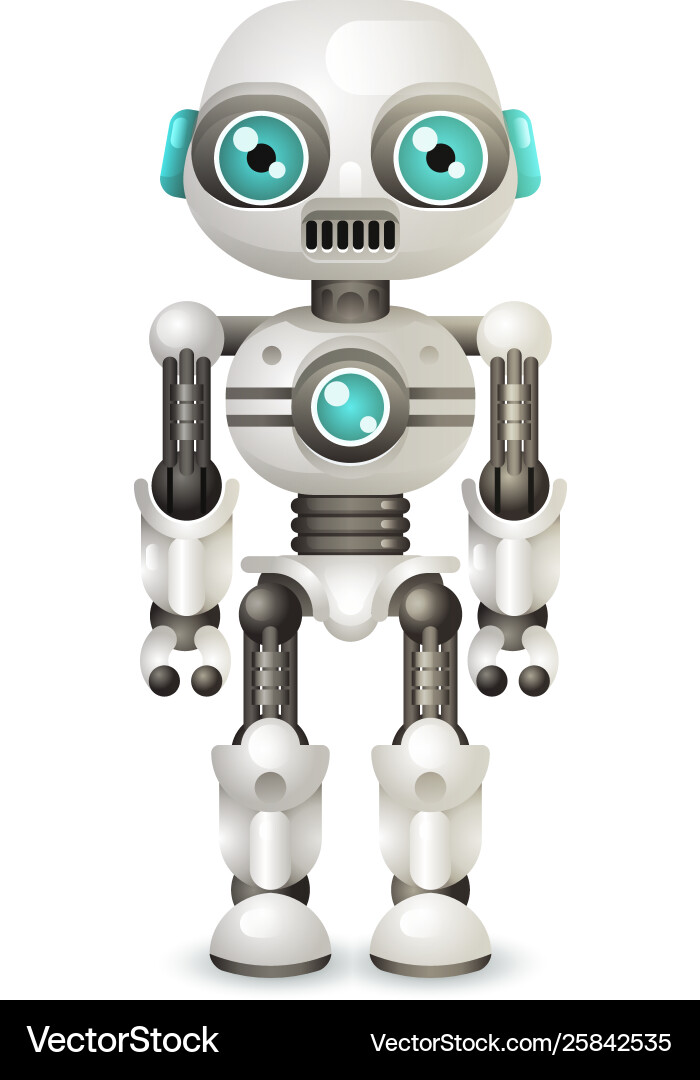 Modern android robot character artificial Modern android robot character artificial vector image