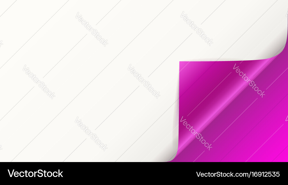 Page curl with shadow on blank sheet of paper vector image
