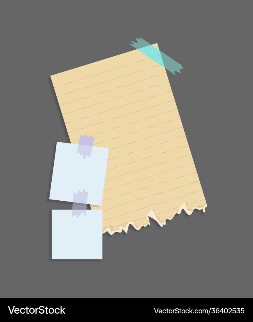 Paper notes stickers place for memo messages Paper notes stickers place for memo messages vector image