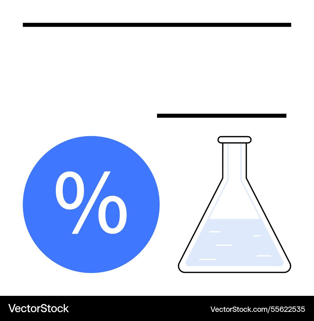 Percentage and laboratory flask Percentage and laboratory flask vector image