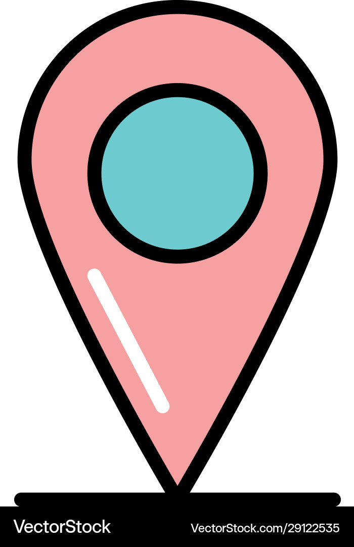 Pin pointer location isolated icon Vector Image