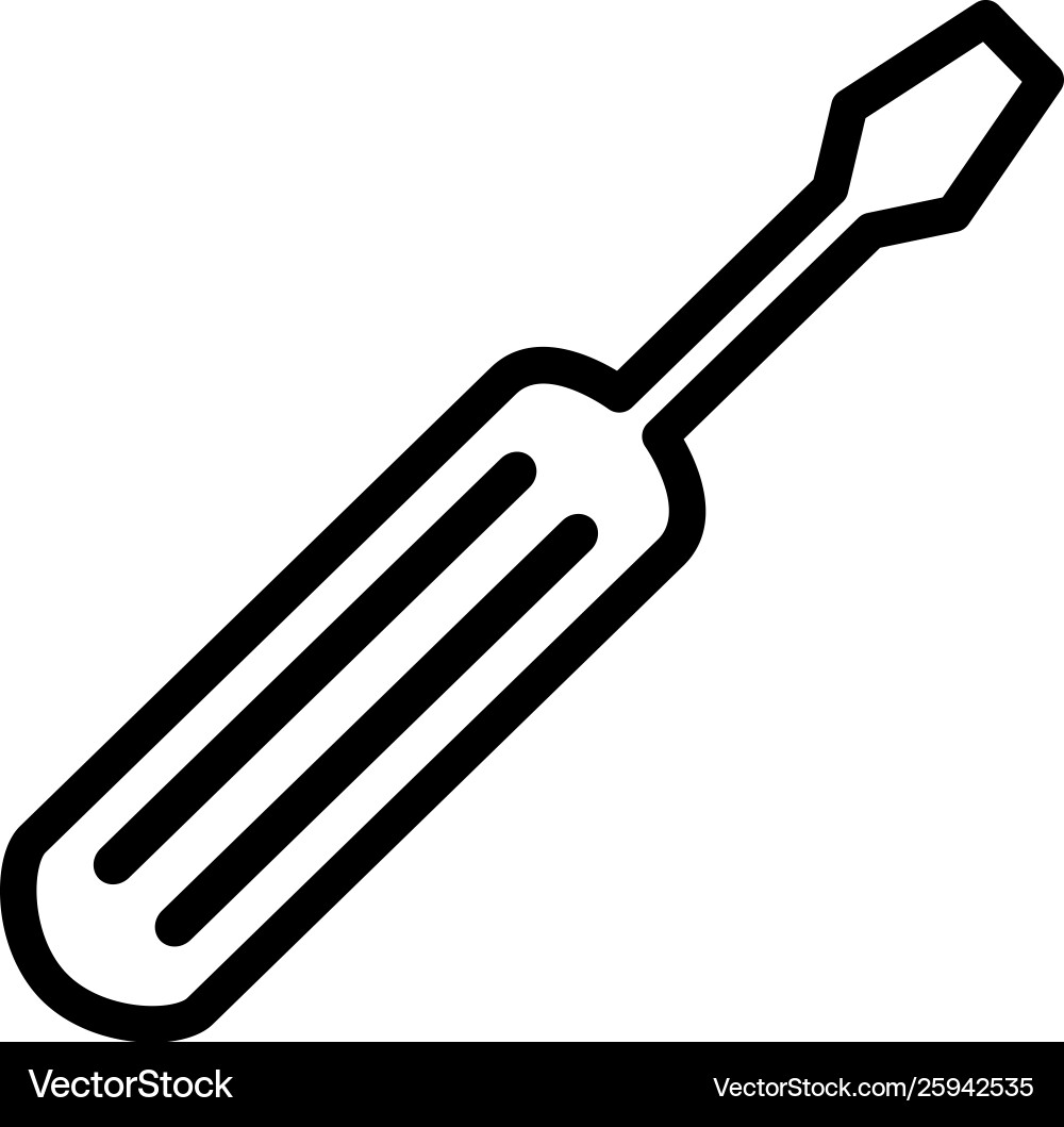Screwdriver line icon in flat style for app ui Screwdriver line icon in flat style for app ui Vector Image
