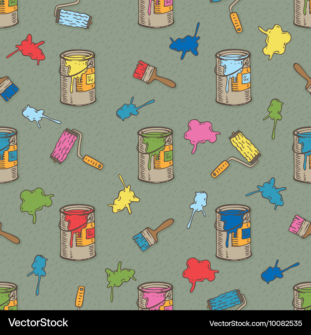 Seamless pattern with multicolored paint vector image