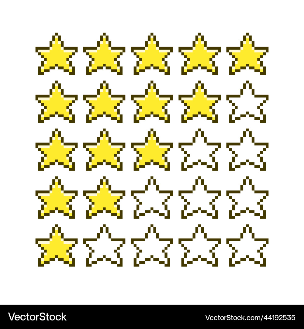 Set of different rating options with stars vector image