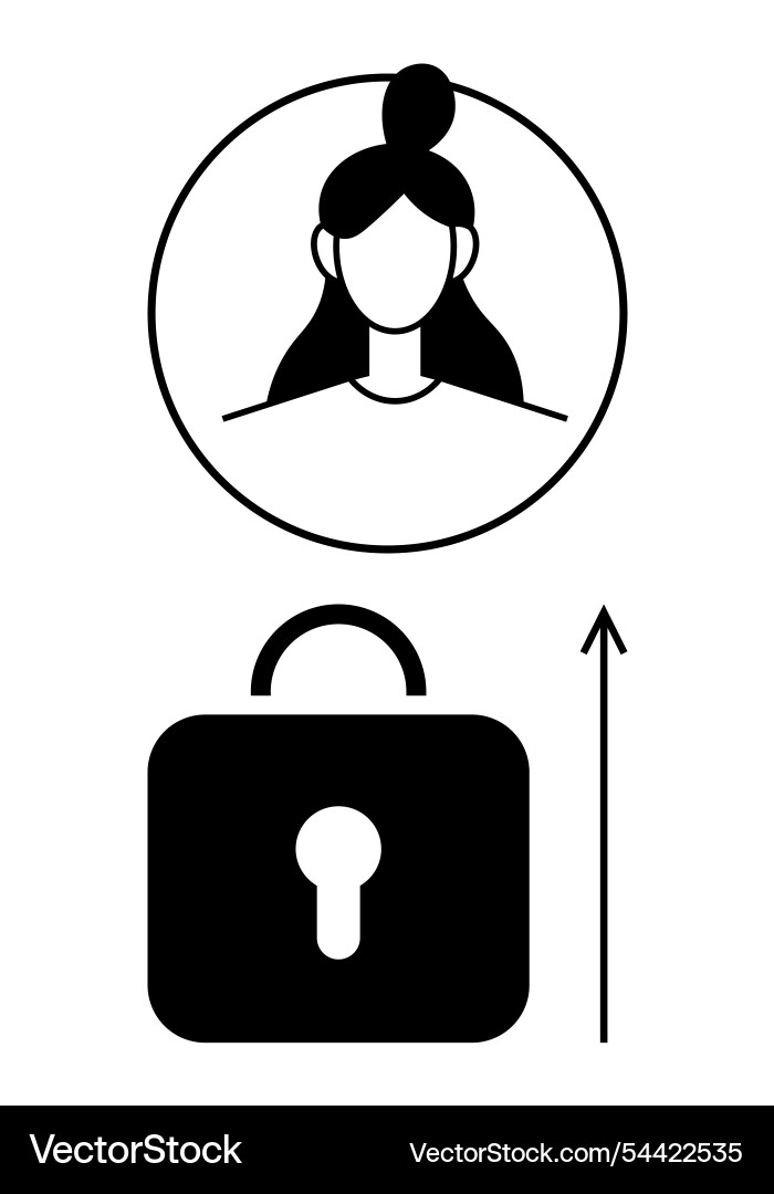 User profile icon with lock and up arrow User profile icon with lock and up arrow vector image