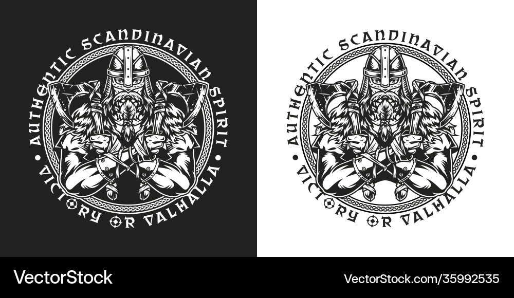 Viking Warrior Emblem Vector Image