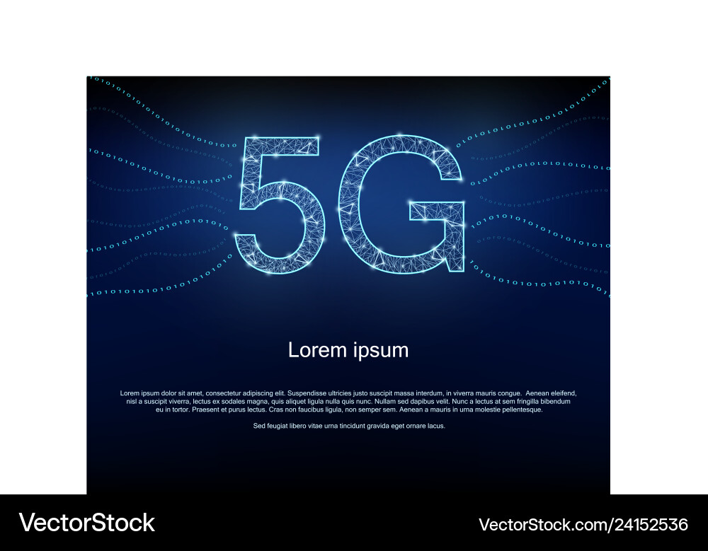 5g background with polygon mesh binary codes 5g background with polygon mesh binary codes vector image
