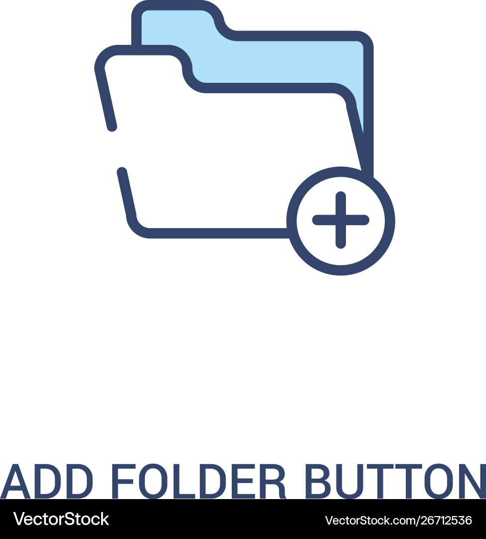 Add folder button concept 2 colored icon simple Add folder button concept 2 colored icon simple Vector Image