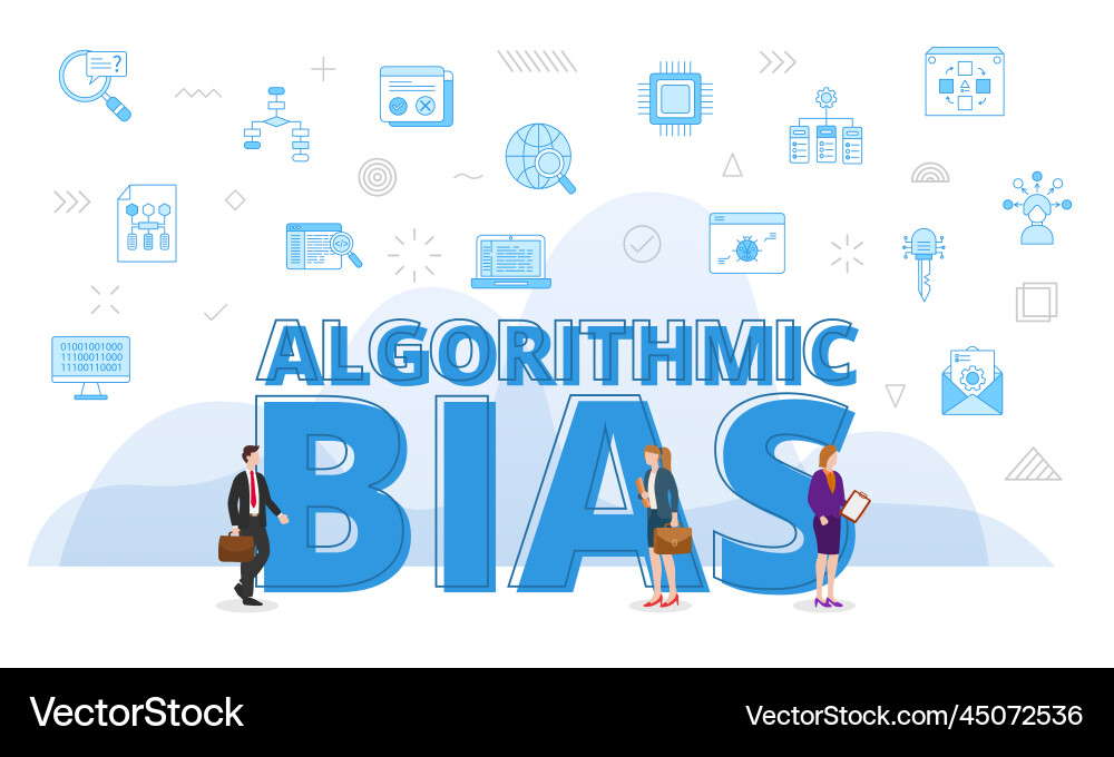 Algorithmic bias concept with big words Algorithmic bias concept with big words vector image