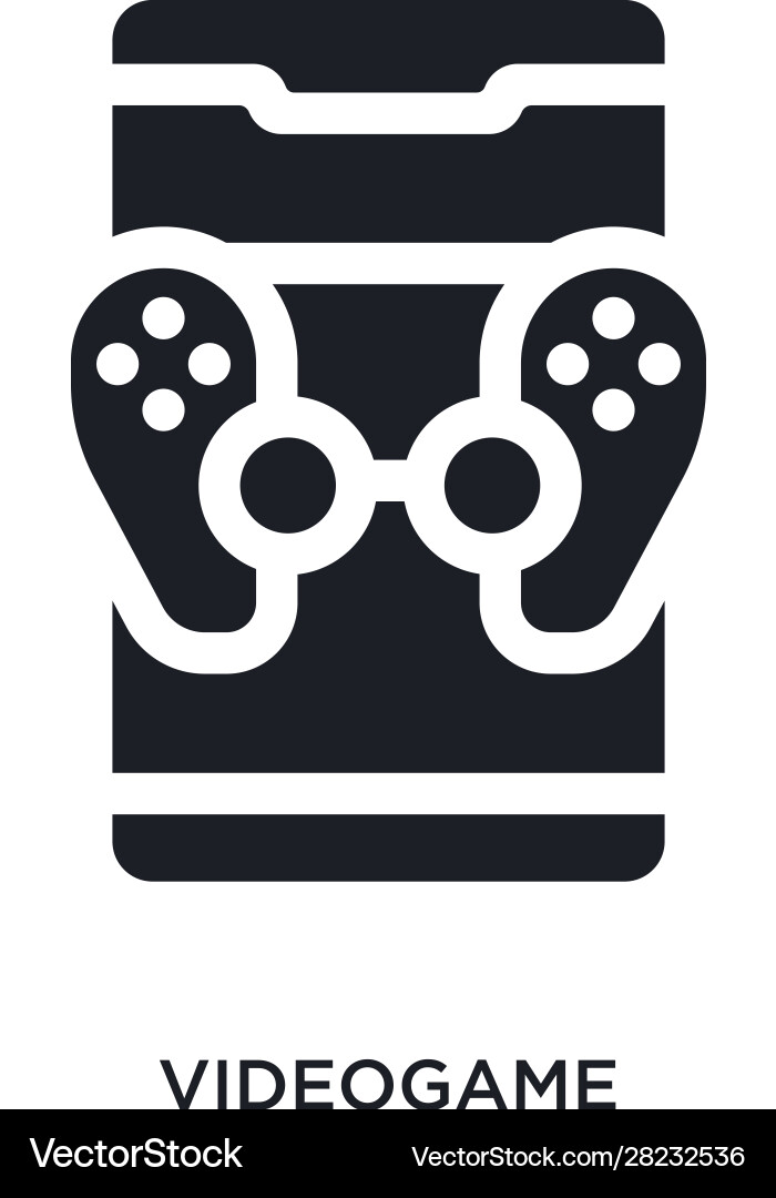 Black videogame isolated icon simple element from vector image