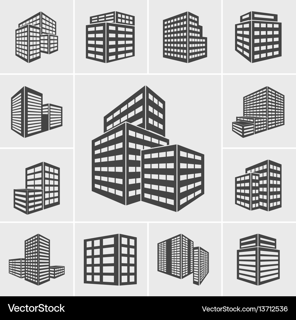Building icons Building icons vector image