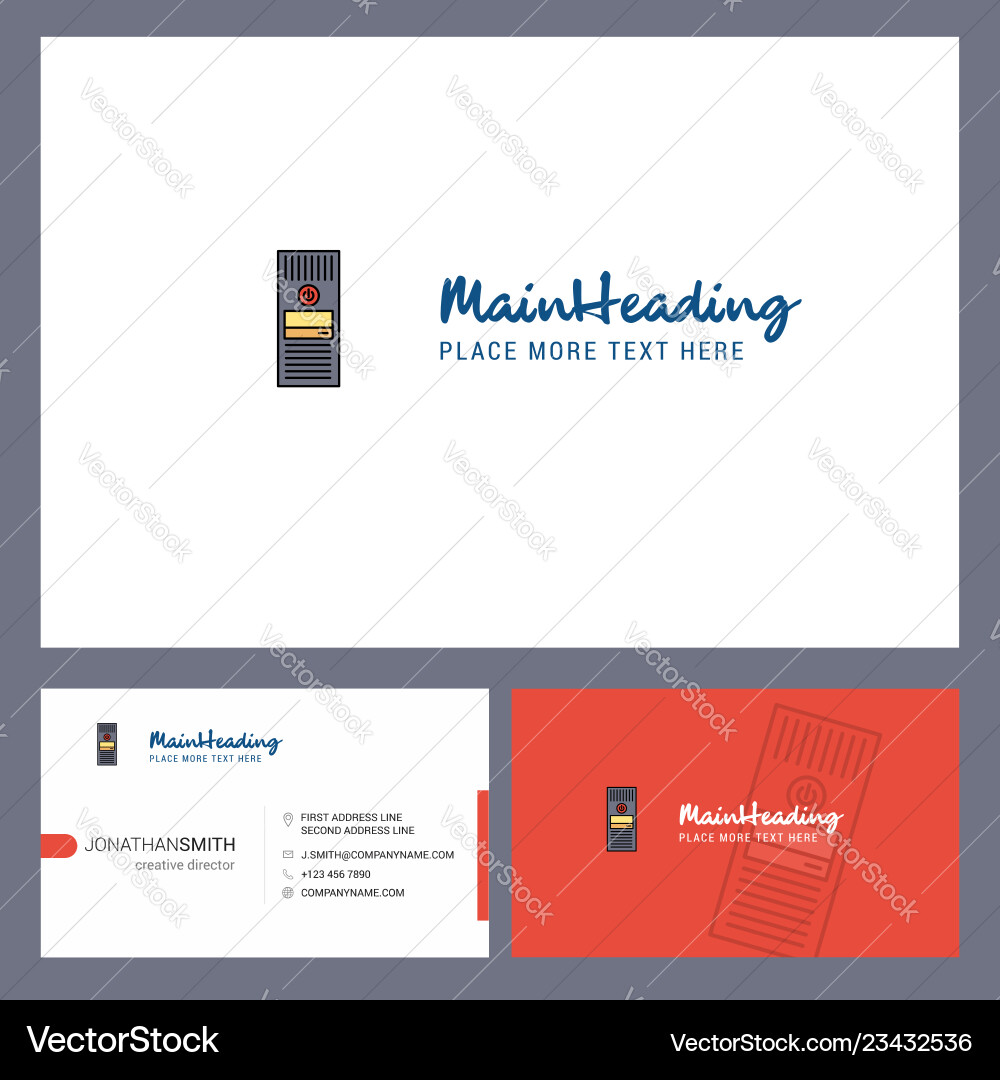 Cpu logo design with tagline front and back Cpu logo design with tagline front and back Vector Image
