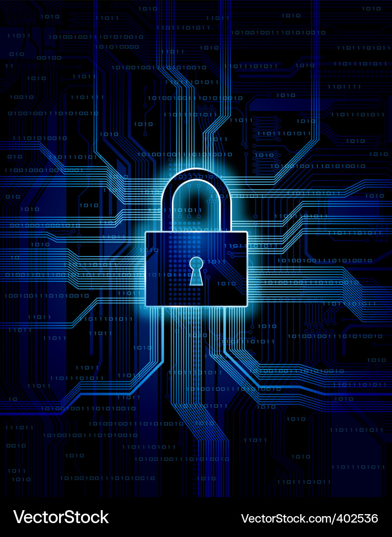 Cybersecurity Lock Vector Image