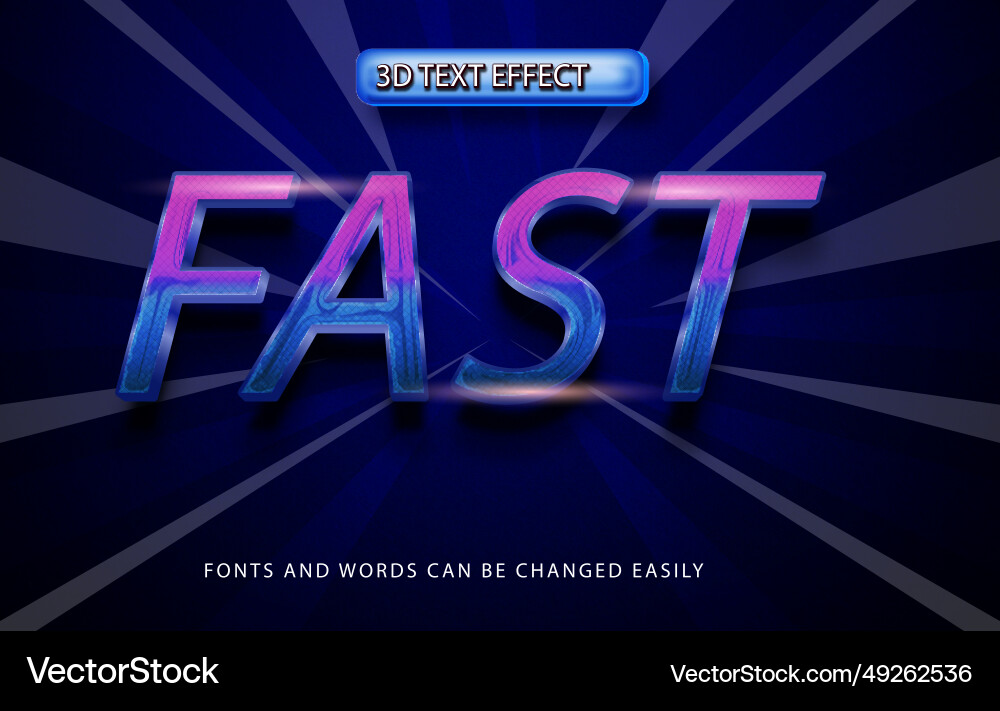 Fast 3d editable text effect style Vector Image