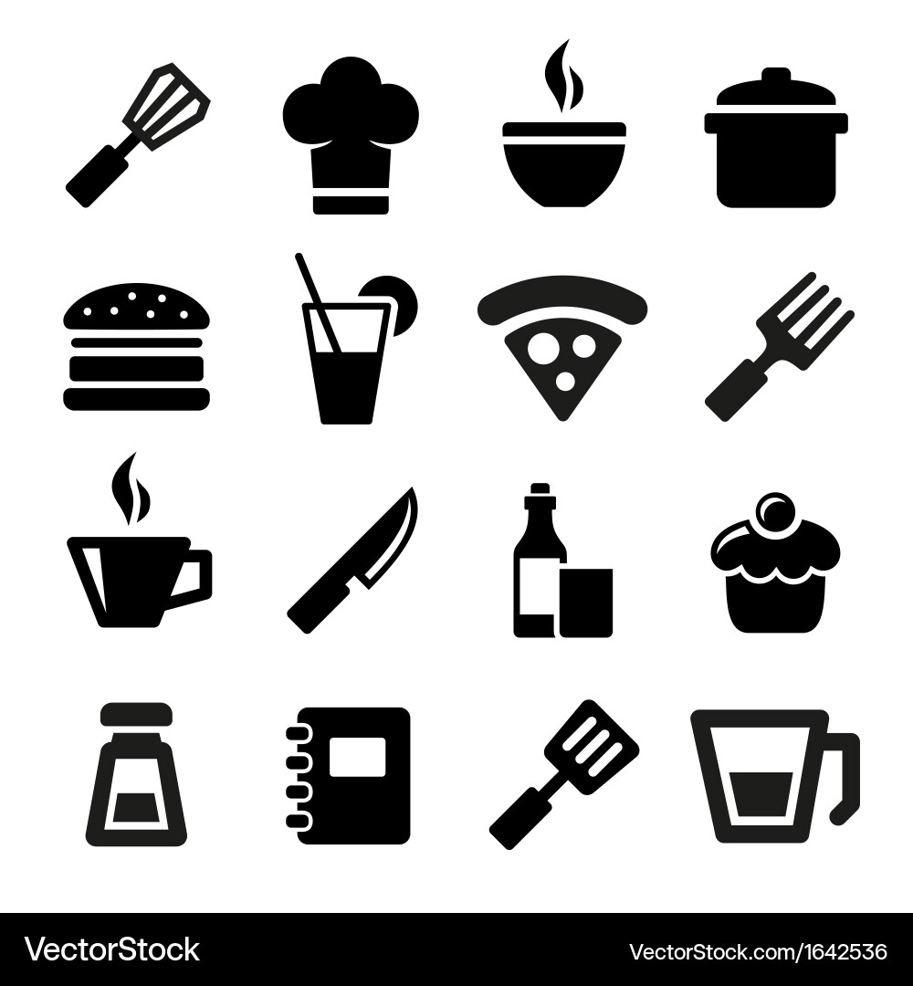 Kitchen Icon Set Royalty Free Vector Image - VectorStock