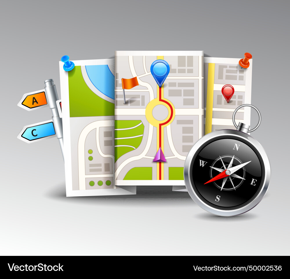 Navigation realistic background Navigation realistic background vector image