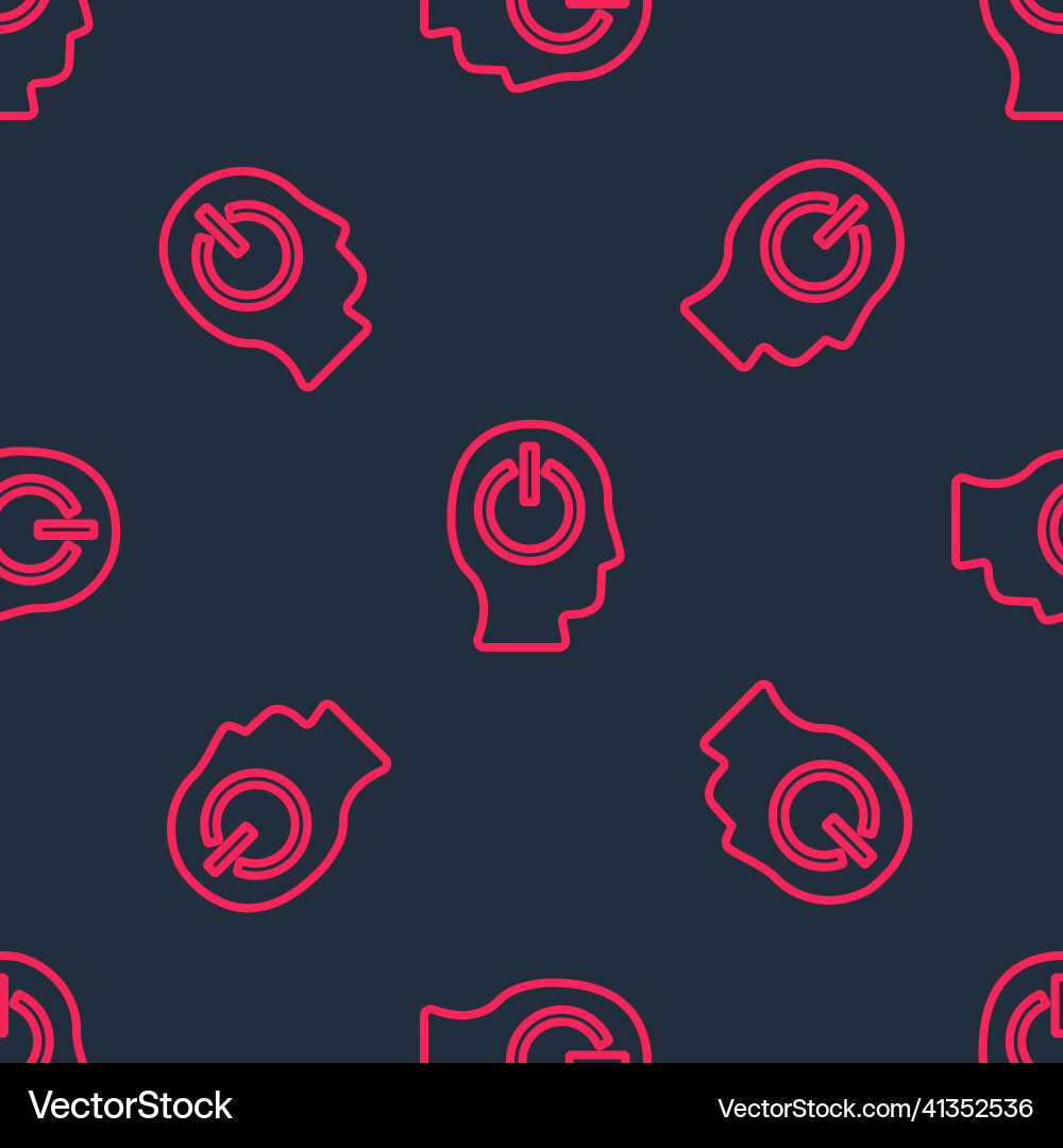 Red line power button icon isolated seamless Red line power button icon isolated seamless vector image