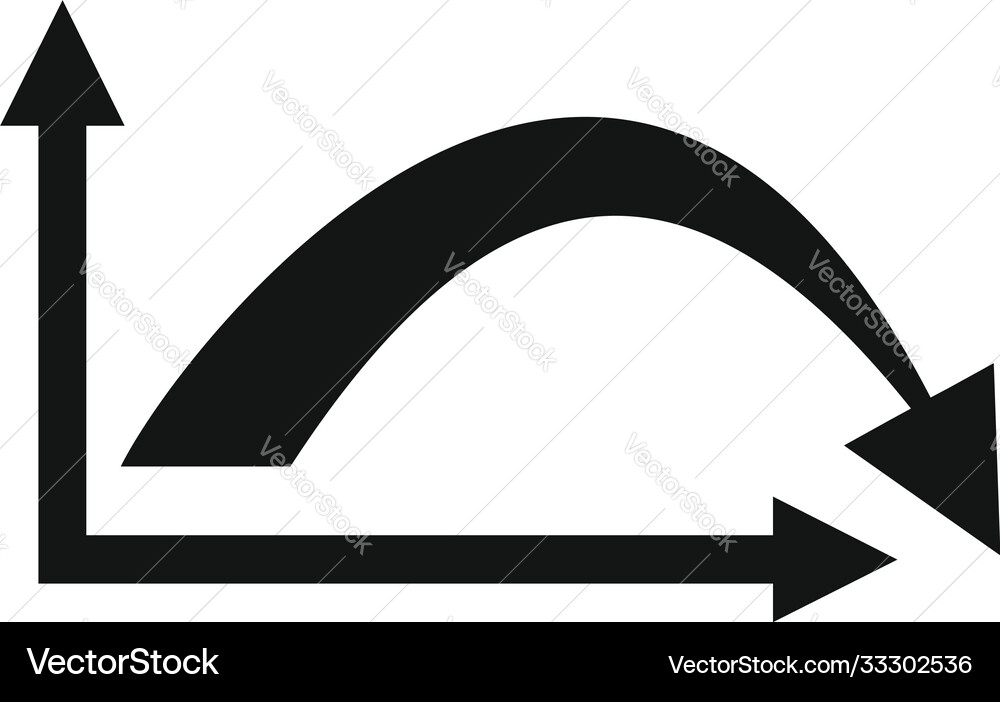 Regression arrow icon simple style Regression arrow icon simple style Vector Image