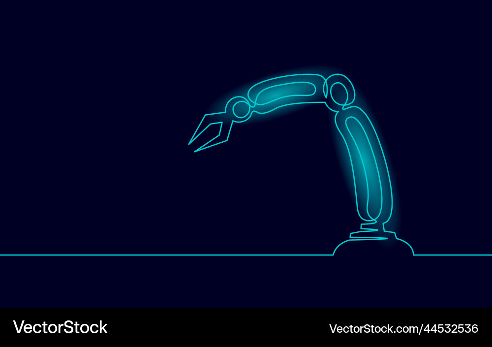 Robot arm low poly manipulator part construct Robot arm low poly manipulator part construct vector image