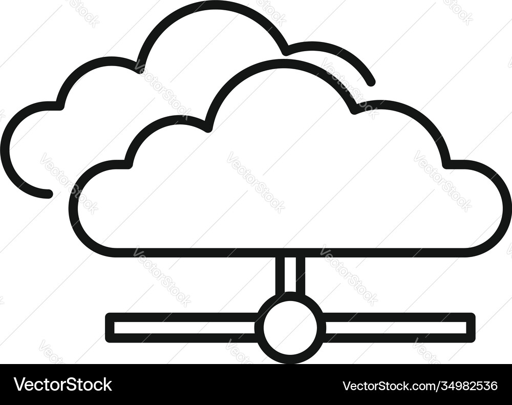 Server data cloud icon outline style Vector Image