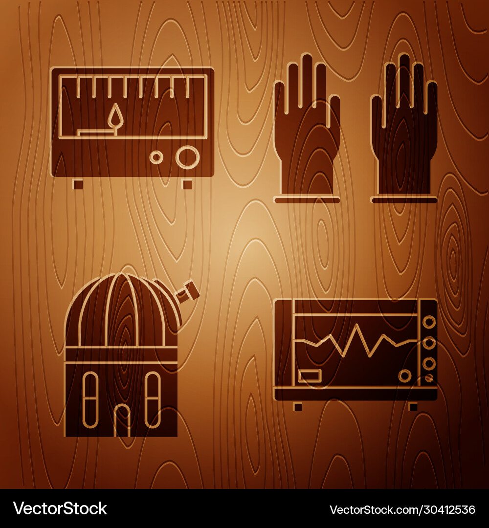 Set computer monitor with cardiogram electrical Set computer monitor with cardiogram electrical vector image