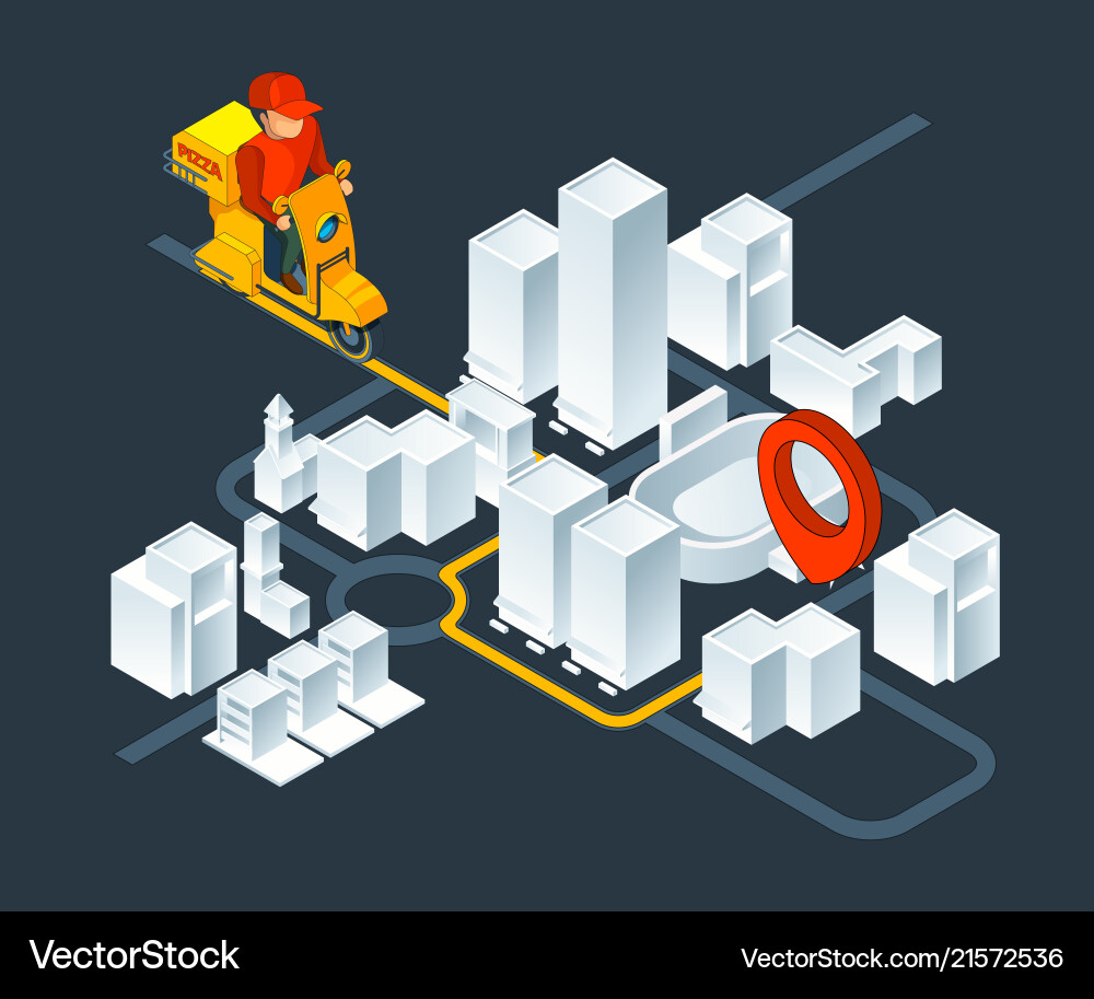 Urban 3d map navigation isometric Urban 3d map navigation isometric vector image