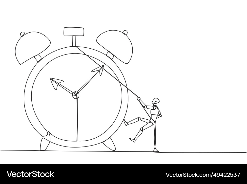 Continuous one line drawing smart robot climbing Continuous one line drawing smart robot climbing vector image